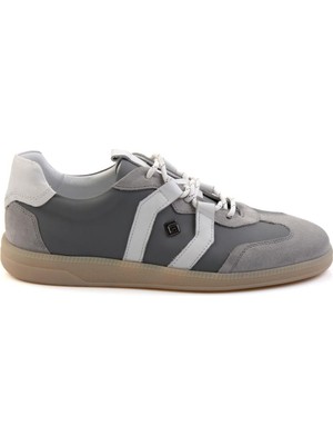 Bambi Grey Genuine Leather Men's Sneakers E01075623902