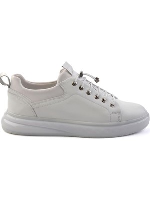 Bambi White Genuine Leather Men's Casual Shoes E01401082243