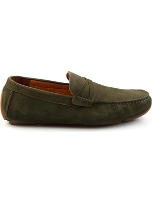 Bambi Green Genuine Leather Men's Loafers E01547007801