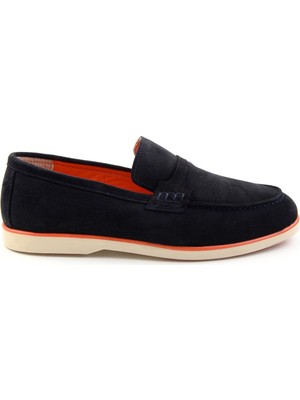 Bambi Navy Genuine Leather Men's Loafers E01070240002