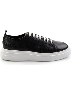Bambi Black Genuine Leather Men's Sneakers E01083018003