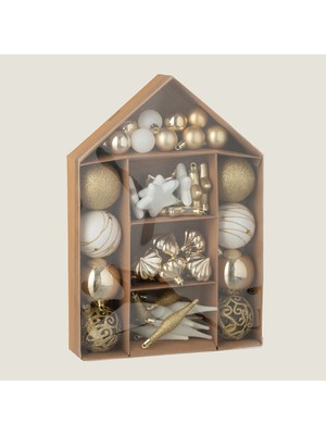 Chakra Cewa 50-Piece Christmas Bauble Set Gold