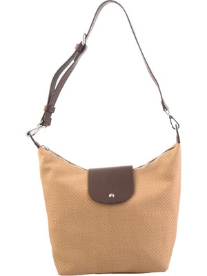 Bambi Tan Straw Nubuck Women's Shoulder Bag C06619647571
