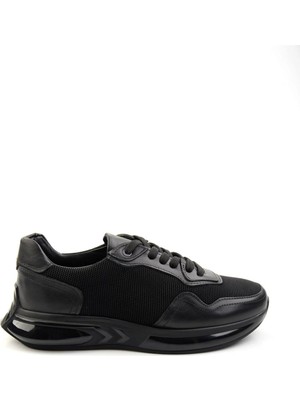 Bambi Black Genuine Leather Men's Sneakers E01401083004