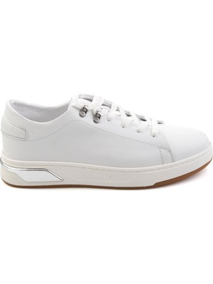 Bambi White Genuine Leather Men's Sneakers E01593000503