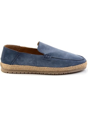 Bambi Navy Genuine Leather Men's Espadrilles E01589500002