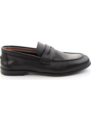 Bambi Black Genuine Leather Men's Loafers E01730351040