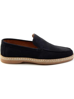 Bambi Navy Genuine Leather Men's Espadrilles E01079709502