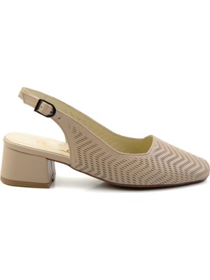 Bambi Beige Genuine Leather Women's Classic Heels K01531252103