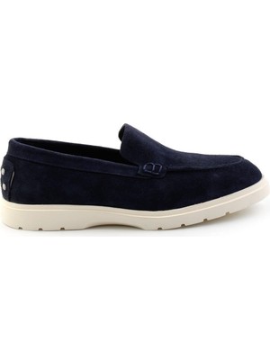 Bambi Navy Genuine Leather Men's Loafers E01087112702