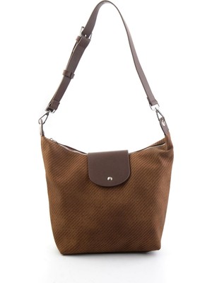 Bambi Brown Straw Nubuck Women's Shoulder Bag C06619647571