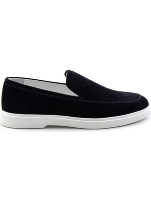 Bambi Navy Genuine Leather Men's Casual Shoes E01083017002