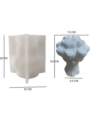 Depposite Silikon 3D Kalıp Vazo Kalıb Taş Tozu ve Beton Kalıbı 10X9,5 cm