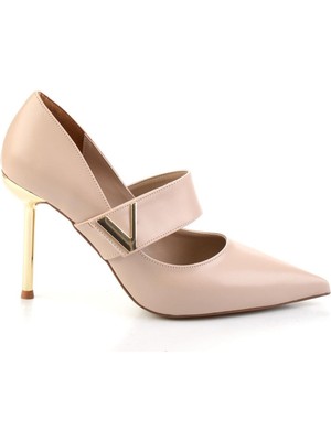 Bambi Beige Women's Classic Heeled Shoes K01209510509
