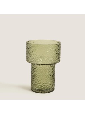 Chakra Betty Green Glass Vase Small Natural