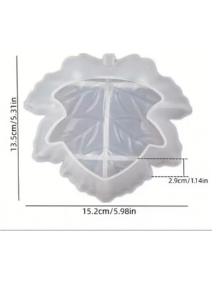 Depposite Epoksi Silikon Kalıp 3D Ağaç Yaprağı Modeli Tabak Kalıbı 13.5X15.2 cm