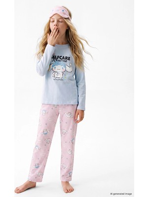 Lc Waikiki Yeni Sezon Mavi Cinnamoroll Baskılı Kız Çocuk Pijama Takımı