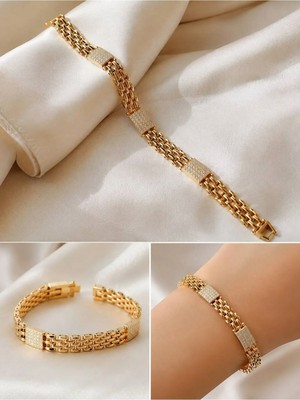 Xuping Jewelry Premium Özel Seri , Altın Kaplama , Hasır Gold Kadın Bileklik