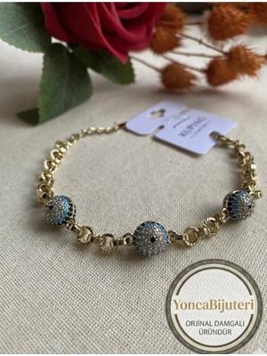 Xuping Jewelry Xuping Nazar Boncuklu Kuyumcu Işçiliği Gold Kadın Bileklik