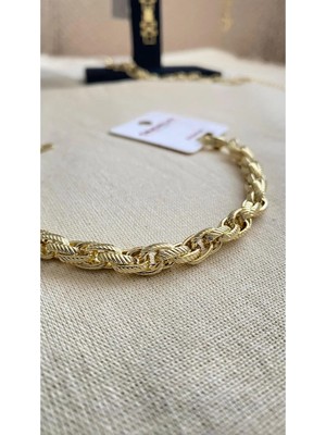 CM Jewelry Premium Gold Örgü Zincir Kadın Bileklik – Şık ve Zarif Tasarım