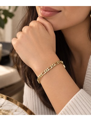 Ayen Accessories Kadın Gold Renk Çelik Zincir Bileklik – Şık Zarif Modern Tasarım Günlük Takı