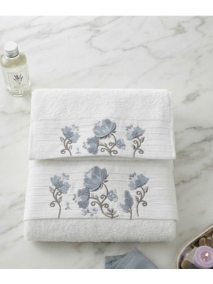 Fiesta Gökçe Süzene Bambu Bürümcük Analı Kızlı Havlu Seti (1 Adet 30X50 cm ve 1 Adet 50X90 cm ) %70 Bambu %30 Pamuk