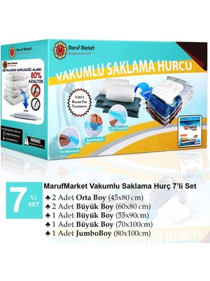 Die Grup Tr Beyyine Home Yüksek Kaliteli 7'li Vakumlu Saklama Hurc Seti-4 (Yastık - Elbise - Battaniye-Yorgan Hurcu) Vakum 7'li4
