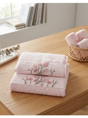 Fiesta Beliz Süzene Bambu Bürümcük Analı Kızlı Havlu Seti (1 Adet 30X50 cm ve 1 Adet 50X90 cm ) %70 Bambu %30 Pamuk