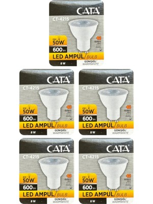 Die Grup Tr 8W (50W) 3000K Sarı Işık GU10 Duylu LED Spot Ampul, 5 Adet