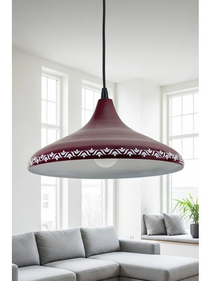 Die Grup Tr Nova Tulip Metal Sarkıt Avize, Bohem Tavan Lambası ve Salon Oturma Odası Aydınlatması - Bordo - 35 cm – Modern Dekoratif Avize, Tavan Aydınlatması
