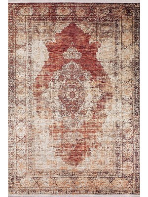Die Grup Tr 200X300 cm Nazarovo Kahverengi Vintage Yün El Dokuma Modern Geometrik Etnik Eskitme Desenli Boho Oturma Odası Salon Yolluk Koridor Mutfak Halısı