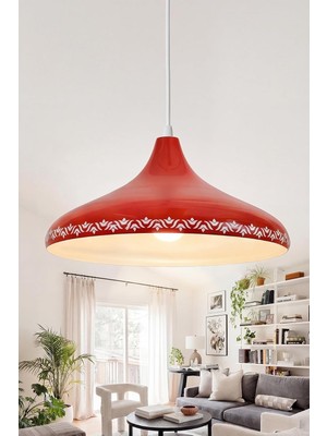 Die Grup Tr Nova Tulip Metal Sarkıt Avize, Bohem Tavan Lambası ve Salon Oturma Odası Aydınlatması - Turuncu - 35 cm – Modern Dekoratif Avize, Tavan Aydınlatması