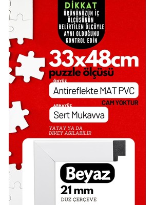 Die Grup Tr 21LIK Puzzle Poster Resim Çerçevesi Pvcli Postersiz Resimsiz Çerçeve (Beyaz, 33X48)