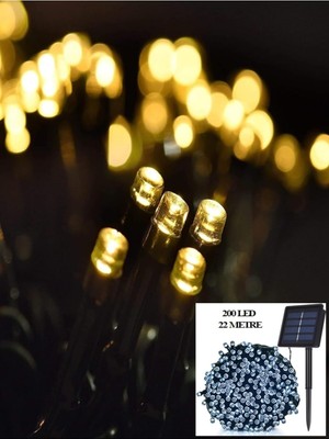 Die Grup Tr Güneş Enerjili Dekoratif Işık Zinciri 200 LED Su Geçirmez Dış Mekan Kullanımına Uygun (22 Metre)