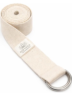 Die Grup Tr Ayrex Doğal Organik Pamuk Yoga Pilates Kemeri Ekru Ham Renk 200 cm 5 cm En Yoga Kemeri