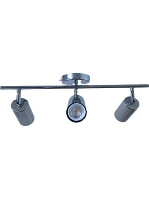 Die Grup Tr Metal Modern 3 Lü Krom Kaplama LED Spot Avize Beyaz Ampullü, RY8021209SY