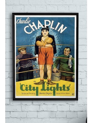 Die Grup Tr City Lights-Şehir Işıkları Film Afişi Çerçeveli Tablo 4 40X50CM