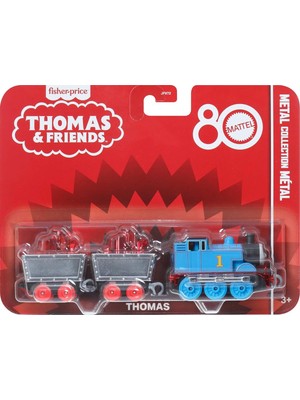 Die Grup Tr ve Arkadaşları Oyuncak Tren, Birinci Sınıf Süslemeleri, 2 Döner Tekerlekli Yük Vagonu ve Kırmızı Kristal Kargosuyla Mattel'in 80. Yılı Küçük Metal Lokomotif, JFV72