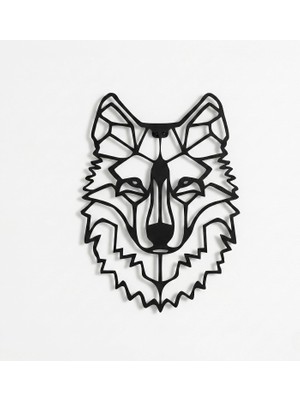 Die Grup Tr Metal Duvar Sanatı – Kurt Kafası – 3D Duvar Silüeti Metal Duvar Dekorasyonu Ev Ofis Dekorasyonu Yatak Odası Oturma Odası Dekor Heykel (33 cm G x 46 cm Y)