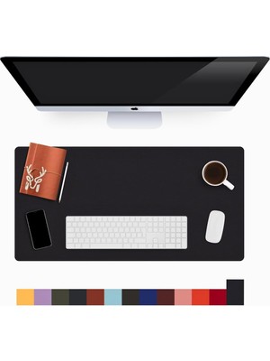 Die Grup Tr Lindos Deri Masa Pedi, Büyük Mouse Pad, Gaming Oyuncu Mause Pad, Ofis ve Ev Için Masa Altlığı, Siyah