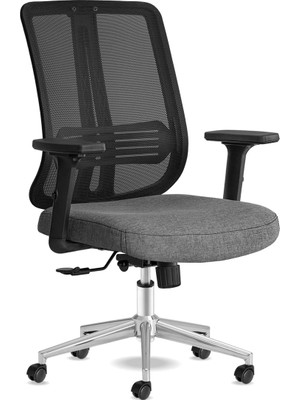 Die Grup Tr Spark Ofis Sandalyesi Ergonomik Sırt Destekli Çalışma Koltuğu Başlıksız File Sırt (Siyah Krom)