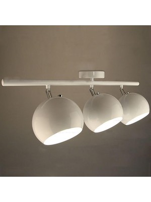 Die Grup Tr Retro Beyaz 180 Derece Hareketli Modern Spor 3 Lü LED Spot Avize Beyaz Ampullü