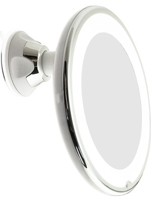 Die Grup Tr LED Işıklı 10X Büyüteç Makyaj Aynası, Güç Kilitli Vantuzlu, Parlak Yayılmış Işık ve 360 Derece Dönebilen Ayarlanabilir Kol, Taşınabilir Kablosuz Ev ve Seyahat Banyo Makyaj Aynası