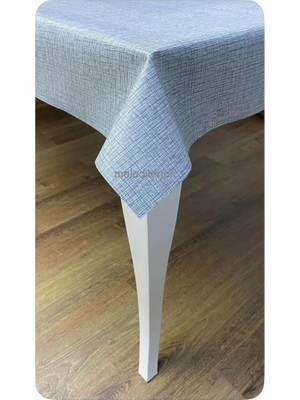 Die Grup Tr Elyaf Astarlı Kırçıllı Kumaş Desen Görünümlü Kaymaz Pvc Muşamba Masa Örtüsü Gri 100 x 140