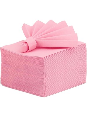 Die Grup Tr Airlaid Peçete 40X40 cm (Açık Ölçü) – 20X20 cm Katlı, 50'li Paket, Kumaş Dokulu, Hijyenik, Premium Sofra Peçetesi (Pembe)