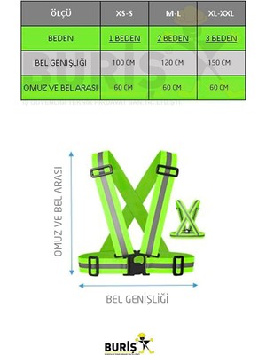 Die Grup Tr Reflektörlü Yelek, Motosiklet Bisiklet Scooter Uyumlu, Ayarlanabilir, Unisex, Yeşil, L Beden