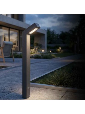Die Grup Tr Polera LED Bahçe Aydınlatma Direği 50X90X800 mm 18W IP65 Alüminyum Dış Mekan Bollard Aydınlatma 3000K Peyzaj Yürüyüş Yolu Villa Bahçe Lambası Antrasit