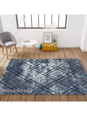 Die Grup Tr Kilim Desenli Modern Geometrik Dijital Baskı Salon Halısı Koridor ve Oda Halısı Çizgili Halı Iskandinav Halı (150 x 230 Cm)