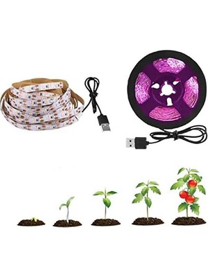 Die Grup Tr Tam Spektrum Bitki Büyütme Şerit Işık 5V USB Uç 2 mt Dış Mekan
