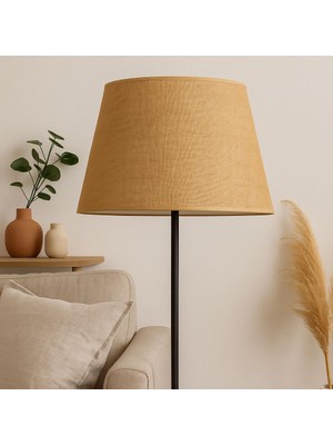 Die Grup Tr Doğal Jüt Kumaş Konik Masa Tavan Yer Lambası Abajur Başlığı 35X45X30
